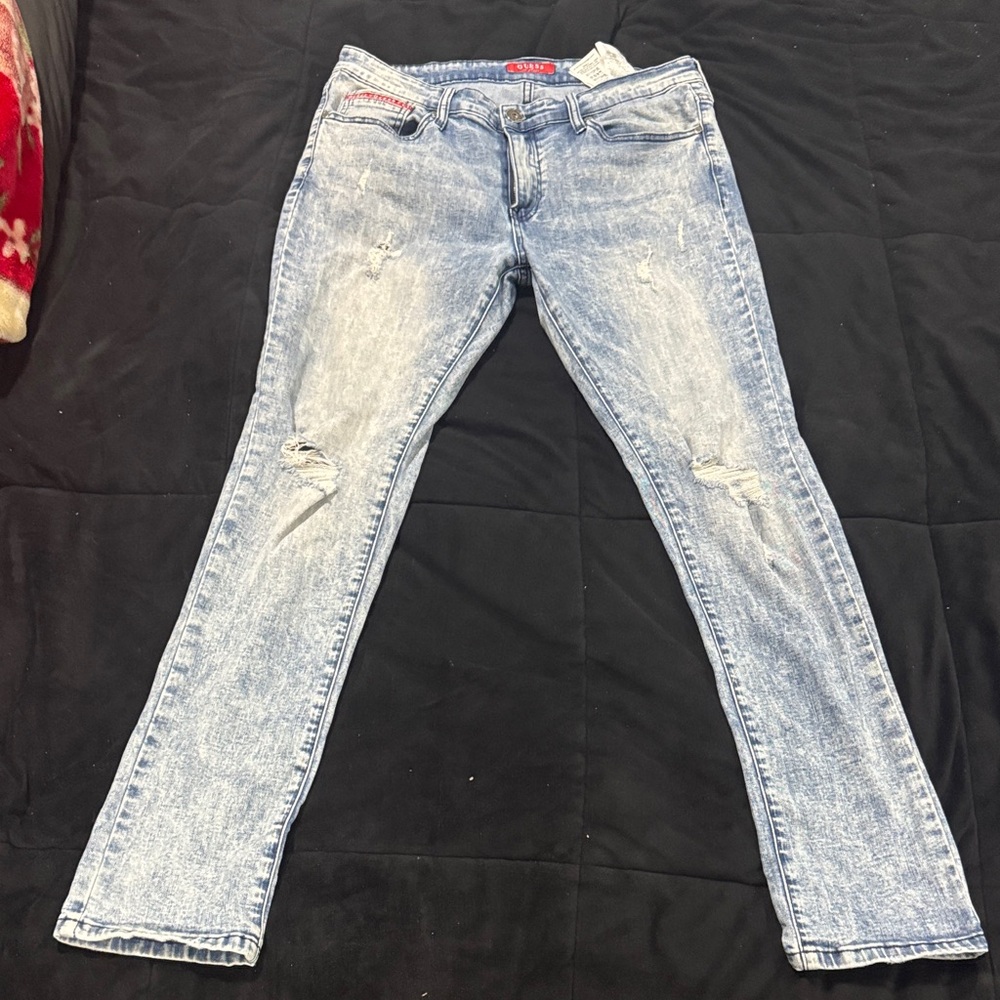 Guess Men's Slim Jeans in Light Blue